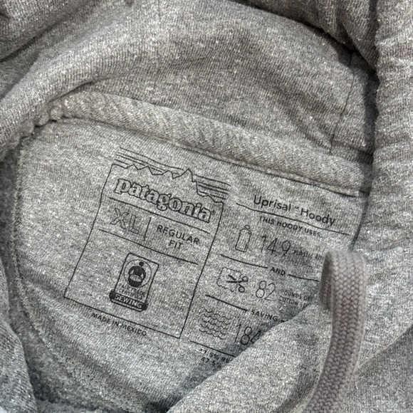 Patagonia Heather Gray women’s uprisal Hoodie with Logo - Picture 2 of 4